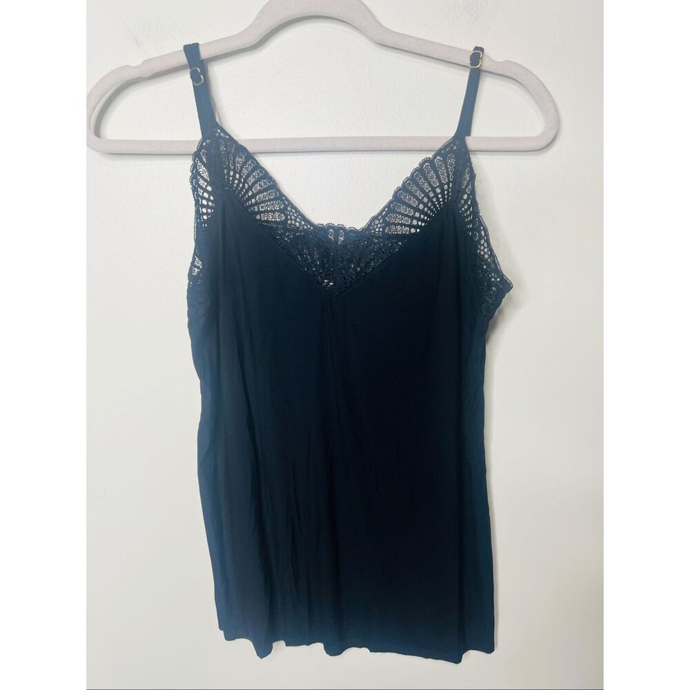 Commando Black Lace Trim Cami Tank Top Sz Medium - Picture 1 of 8